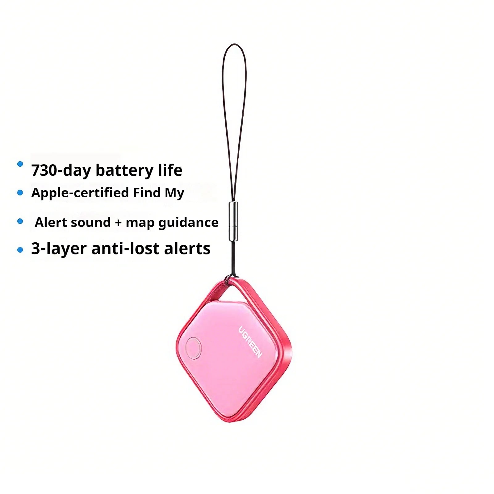 UGREEN Smart Bluetooth Tracker - 2-Year Battery, Apple Find My Compatible for iOS