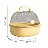 Portable Hamster Travel Carrier — Breathable PP Cage with Water Bottle