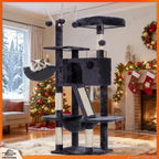 53in Cat Tree with Condo, Hammock & Scratching Post