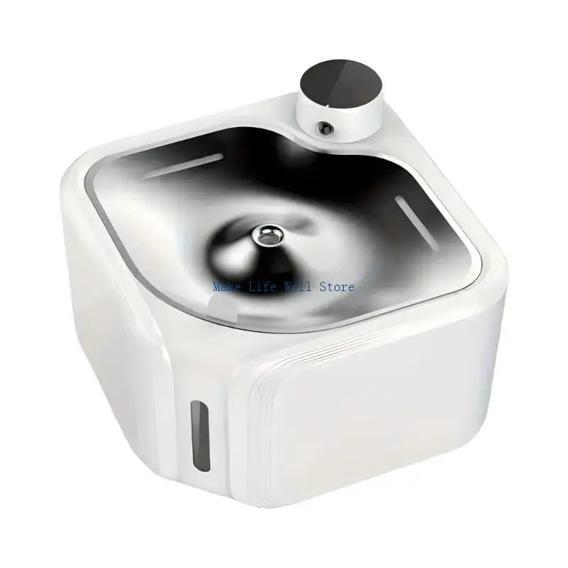 2.8L Auto Circulating Pet Water Fountain (Stainless Steel Tray, Non-Slip)