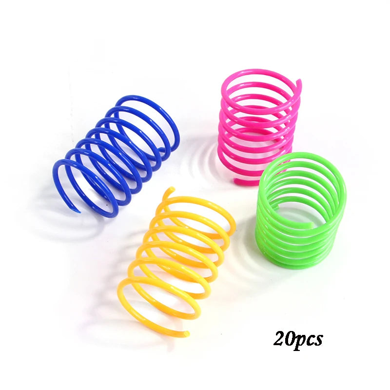 Heavy-Gauge Cat Spring Coil Toys — Bright Colors, 4 to 20-Pack