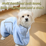 Microfiber Pet Drying Robe — Quick-Dry, Adjustable Hook-and-Loop