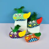 4-Piece Faux Feather Cat Toy Set — Interactive Bell Toys for Cats