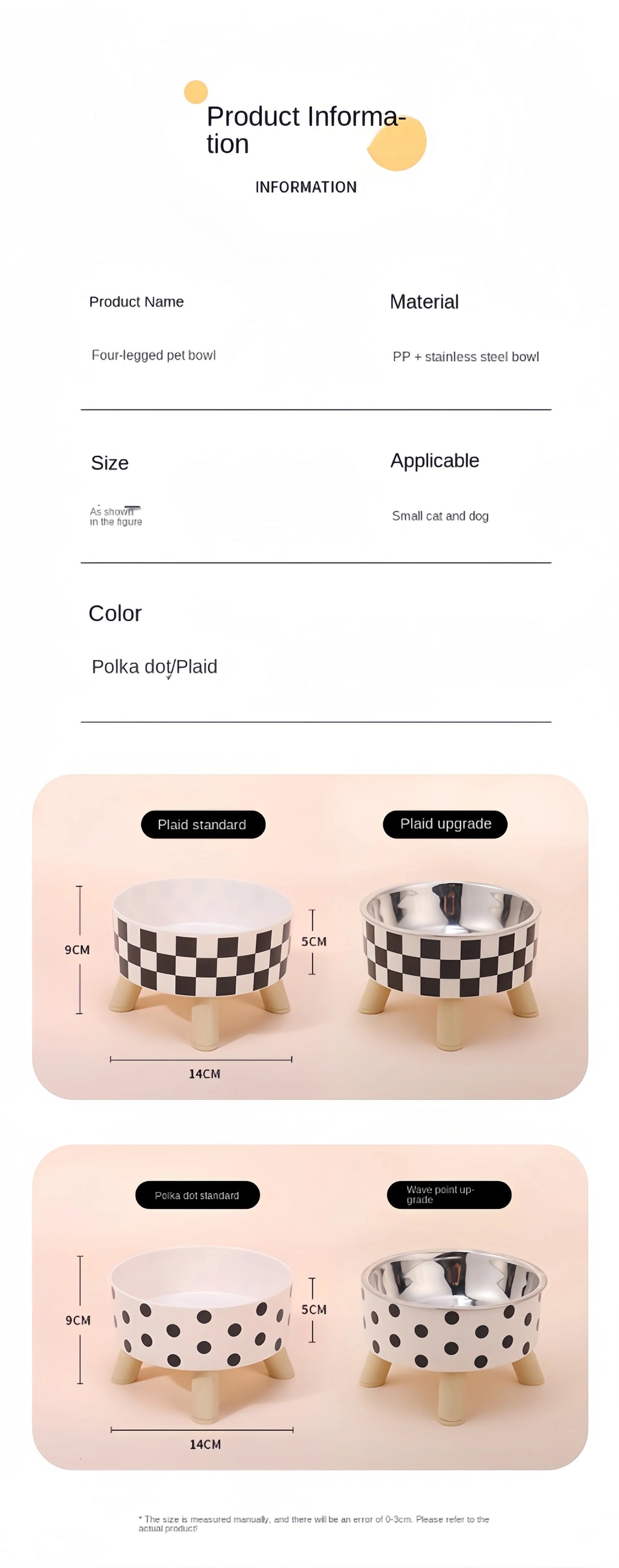 Raised Stainless Steel Pet Feeder Bowl