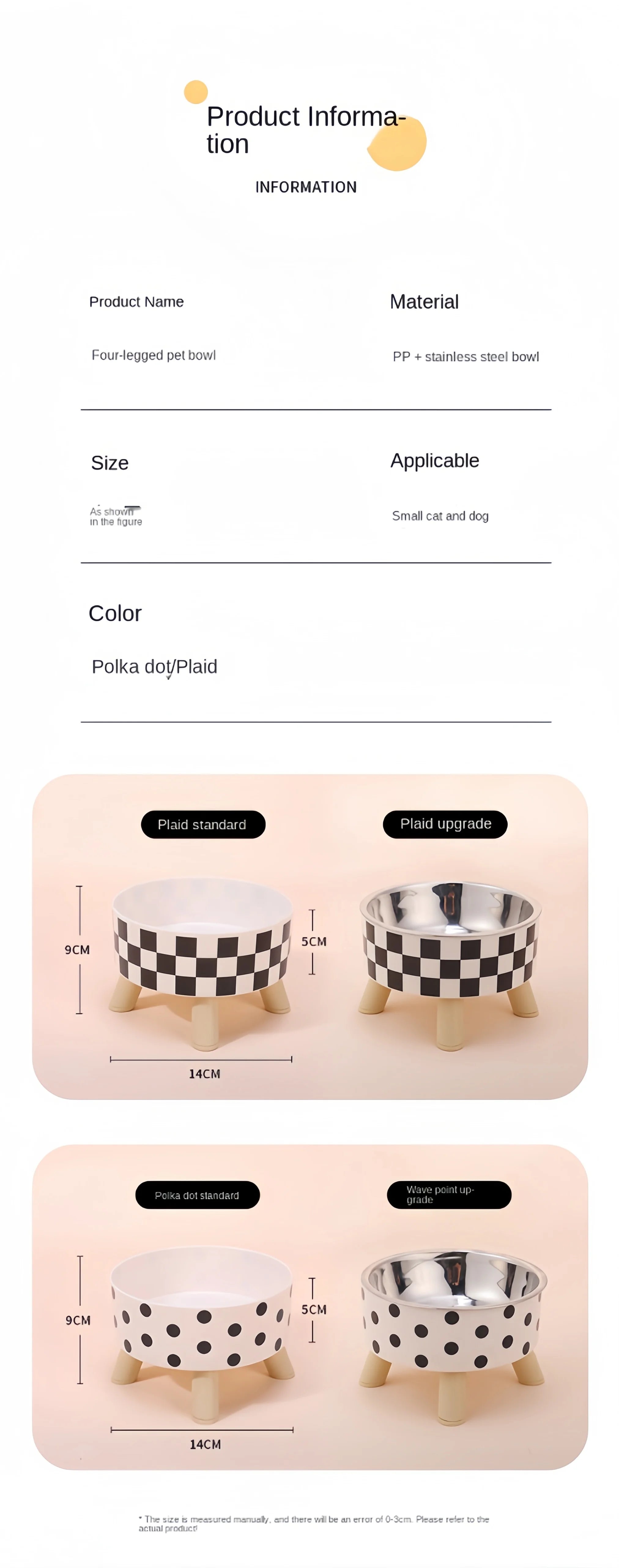 Raised Stainless Steel Pet Feeder Bowl