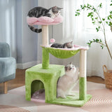 34-Inch Cat Tree with Hammock & Wide Condo for Large Cats
