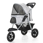 Large Foldable Pet Stroller for Golden Retrievers & Big Dogs — Adjustable Handle & Fruit Tray Outdoor Cart