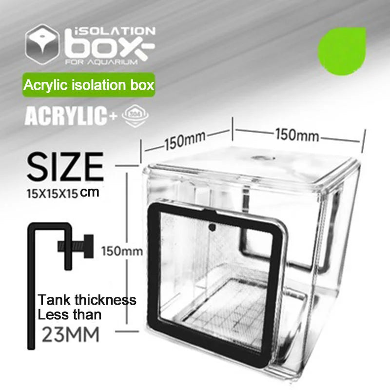 Acrylic Aquarium Isolation Breeding Box (Stainless Steel Mesh, Divider)