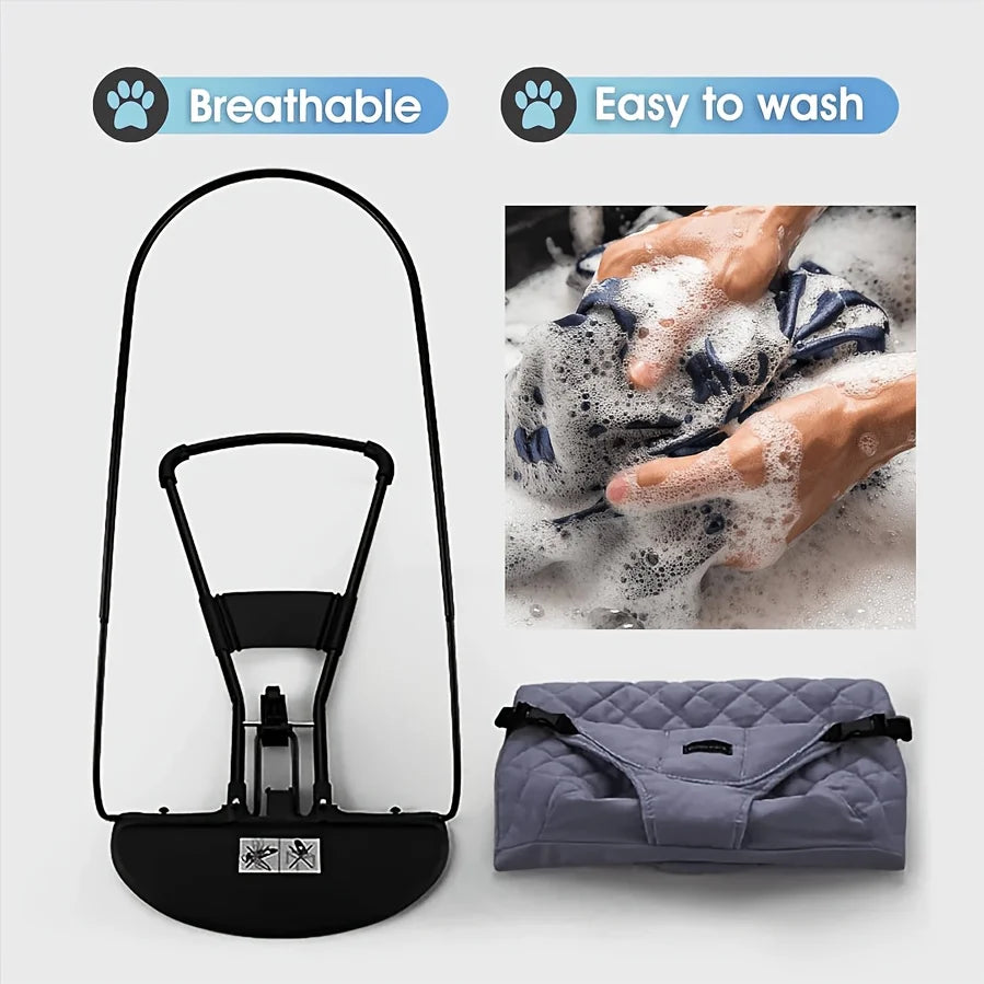 Foldable Rocking Pet Bed with Breathable Mesh Hammock
