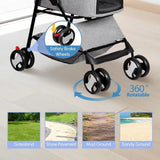 Pet Stroller 4 Wheels Dog Cat Stroller or Small Medium Dog Cats Carrier Jogger Travel oldable Puppy with Detachable Carrier