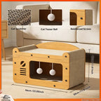 3-in-1 Cat Scratcher House with Bed & Play Cave