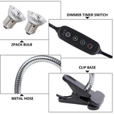 Clamp-On Reptile UVA/UVB Heat Lamp — Adjustable Basking Light for Lizards & Turtles