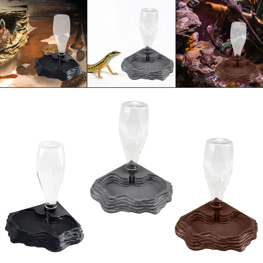 Automatic Reptile Water Dispenser — 400ml Stable-Base Terrarium Bowl