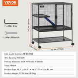 4-Tier Rolling Ferret Cage — Large Critter Cage with Ramps & Hammock
