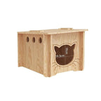 Solid Wood Cat Villa with Integrated Scratching Board