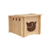 Solid Wood Cat Villa with Integrated Scratching Board