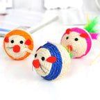 Sisal Feather Mouse Cat Toy Ball with Bell — Interactive Scratching & Chase Toy for Cats