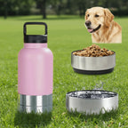 3-in-1 Stainless Steel Pet Water Bottle (Multi-Layer, Leak-Free, Detachable)