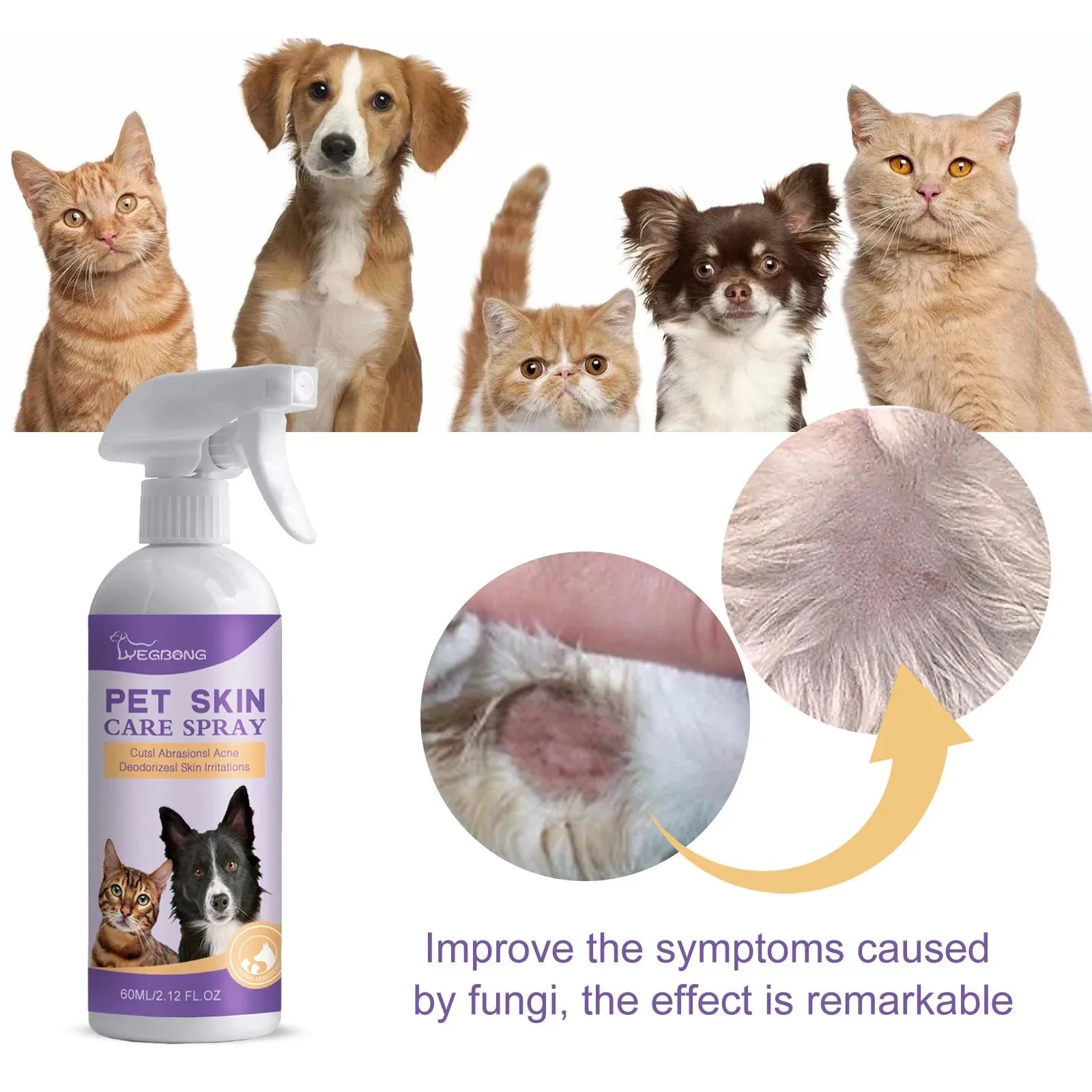 Pet Skin Relief Spray — Wound & Hair Regrowth Repair Serum, 60ml