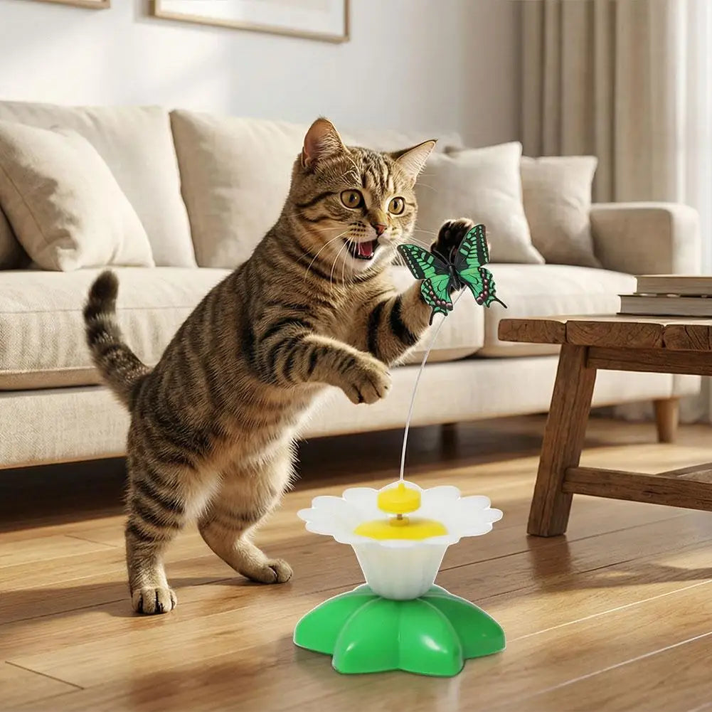 Electric Rotating Butterfly & Hummingbird Wand — Automatic Flying Cat Toy