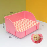 Rabbit Corner Litter Box — Removable Grid Tray with Splash Guard