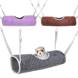Fleece Hideaway Hammock — Warm Tunnel Bed for Ferrets & Small Pets