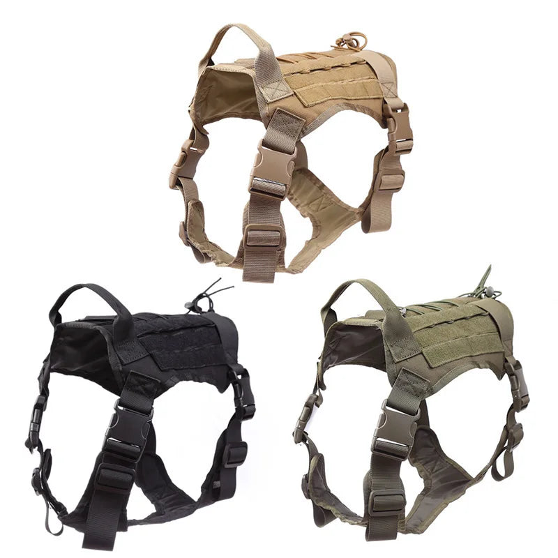 Tactical Camo Dog Vest (Outdoor Training, Chest & Back, Large Dogs)