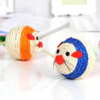Sisal Feather Mouse Cat Toy Ball with Bell — Interactive Scratching & Chase Toy for Cats