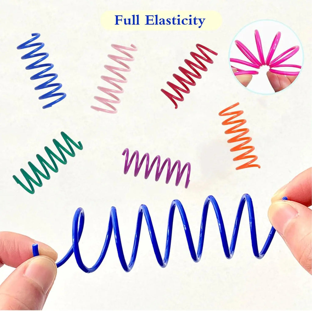 12-Pack Colorful Spring Coil Cat Toys — Durable Bouncing Springs for Solo Play