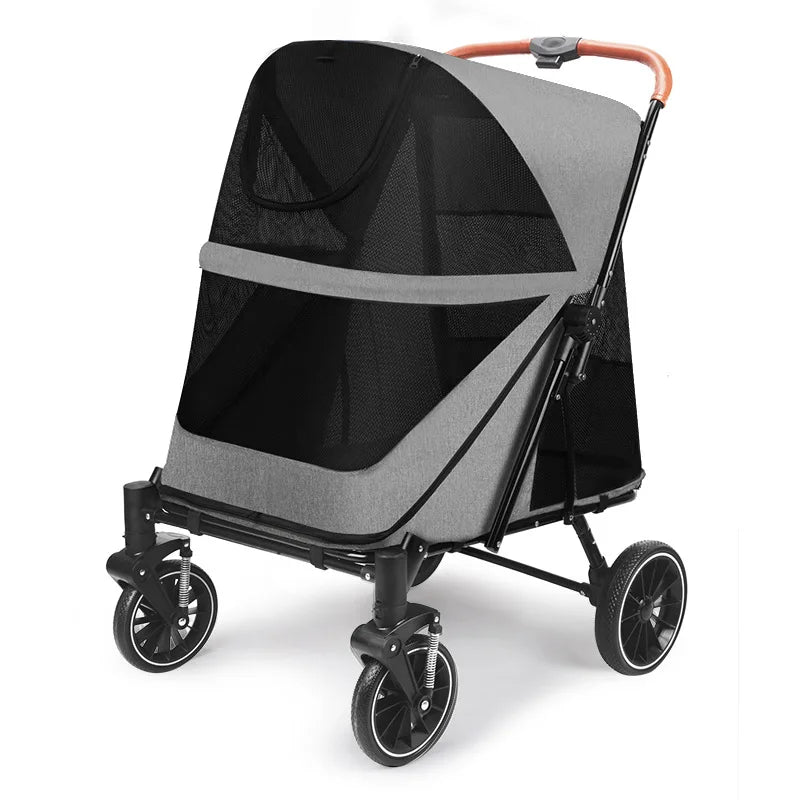 High-Capacity Pet Stroller for Elderly Medium & Large Dogs up to 55 kg