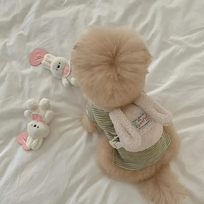 Cute Plush Pet Outing Backpack (Puppy, Dog & Cat, Multi-Function)