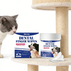 Dog & Cat Teeth Cleaning Finger Wipes — Reduces Plaque, Freshens Breath, 50-Pack