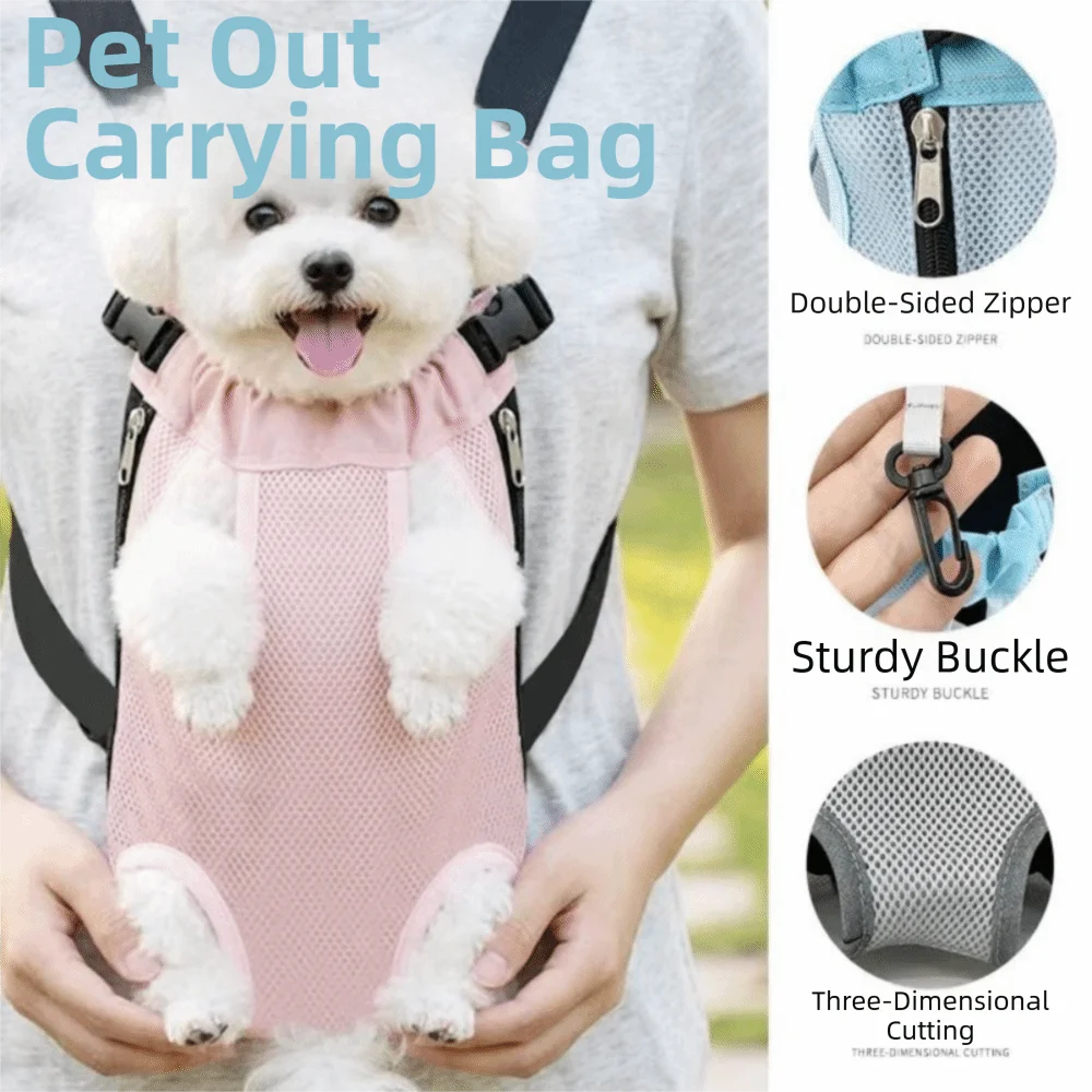 Breathable Mesh Pet Carrier Backpack (Double Shoulder, Adjustable Strap)