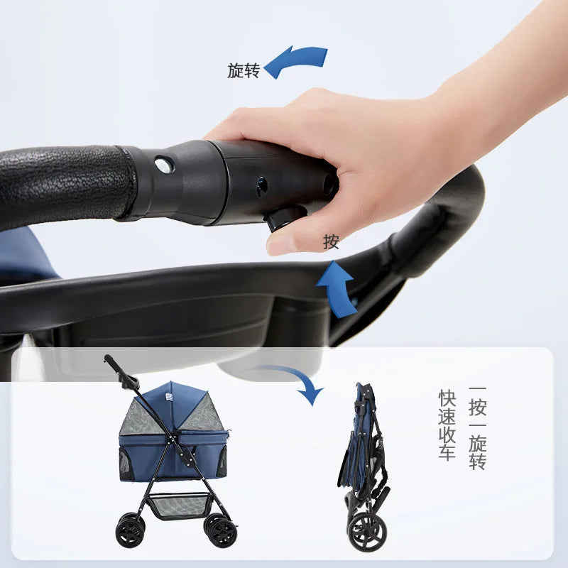 Bello SP02 Foldable Pet Stroller (Lightweight, Medium Dogs, 4 Colors)