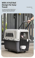 Large Airline-Approved PP Hard-Shell Pet Travel Crate & Portable Kennel for Cats & Dogs