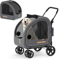 3-in-1 Large Dog Stroller with Detachable Carrier up to 80 lbs — Foldable Car Crate & Travel Kennel