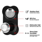 Stainless Steel Double Pet Bowl Set