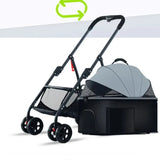 Lightweight Folding Pet Trolley, Cat and Dog Bag Can Be Separated from the Cage, Small Pet Car Can Carry Pet Sleeping Basket