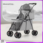 Foldable Lightweight Pet Stroller for Cats & Small Dogs with Safety Belt — Portable Outdoor Carrier