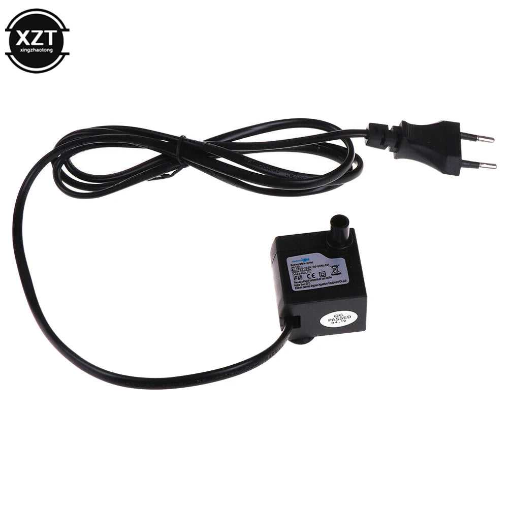 Compact Submersible Filter Pump (1.1M Cord, AC 220V, 3W, Fish Tank)
