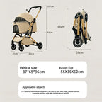 One-Button Foldable Pet Stroller for Dogs & Cats — Smooth-Roll Outdoor Travel Trolley