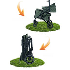 Foldable Double Pet Stroller for Medium Dogs & Cats — 4 Lockable Wheels, Safety Belts, Multi-Pet Carriage