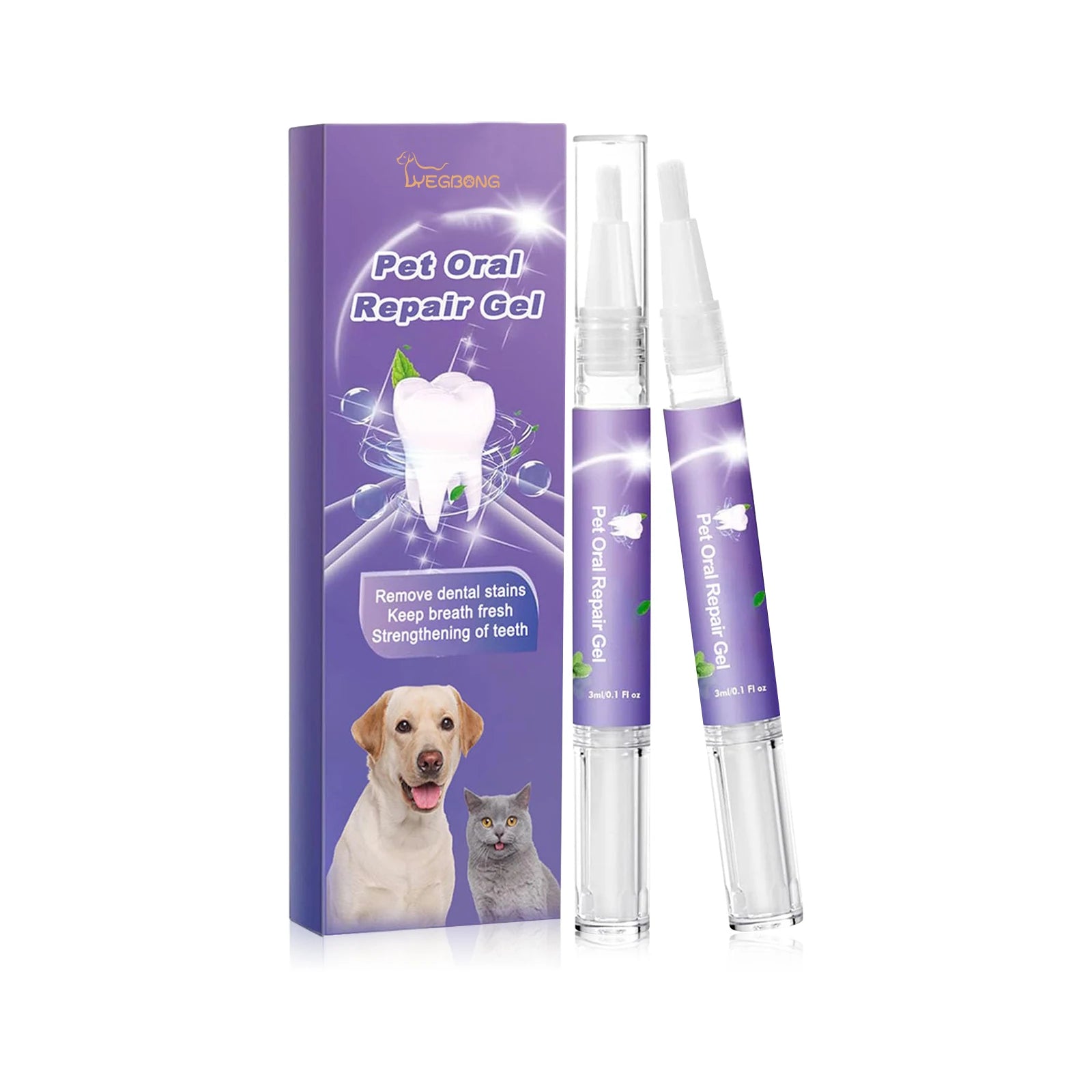 Dog Oral Repair Gel — Tartar Stain Remover & Breath Freshener, 3ml x 2