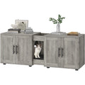 3-in-1 Wooden Cat Litter Box Cabinet with Scratching Pad
