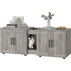 3-in-1 Wooden Cat Litter Box Cabinet with Scratching Pad
