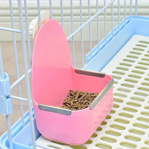 Anti-Spill Hanging Cage Feeder — Fixed-Clip Bowl for Small Pets