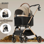 3-in-1 Foldable Pet Stroller with Separable Basket Carrier for Dogs & Cats up to 45 lbs