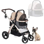 Pet Rover Prime 3-in-1 Luxury Dog & Cat Stroller — Travel Carrier, Car Seat & Stroller with Detachable Carrier