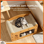 3-in-1 Cat Scratcher House with Bed & Play Cave