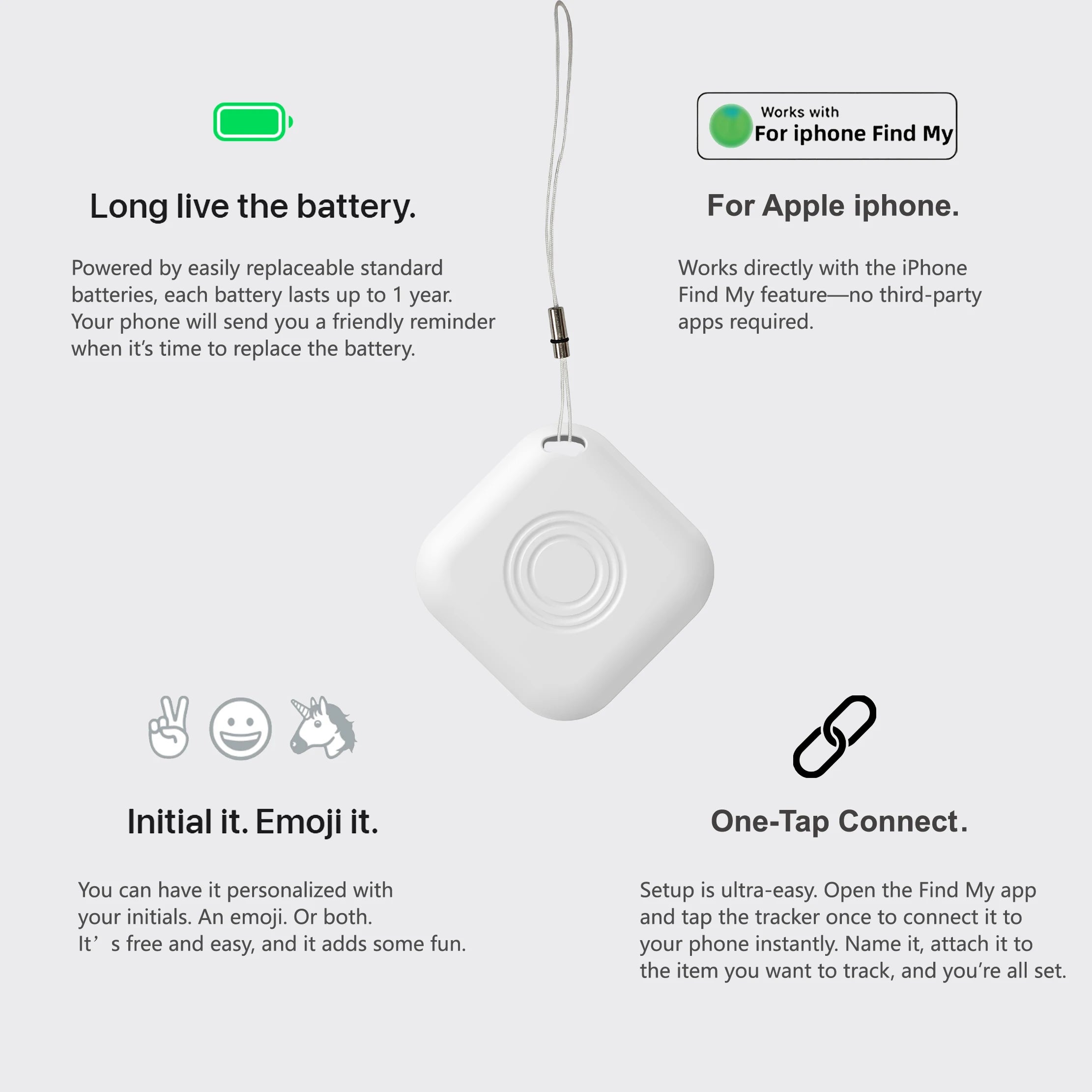 2-Pack Smart Tags for Apple Find My - Mini GPS for Pets, Keys & Luggage
